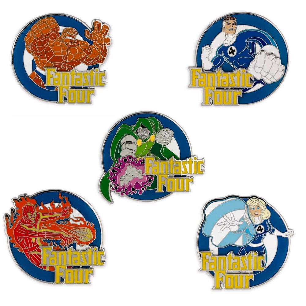 Fantastic Four and Dr Doom Pin Set - 5 pins - Marvel